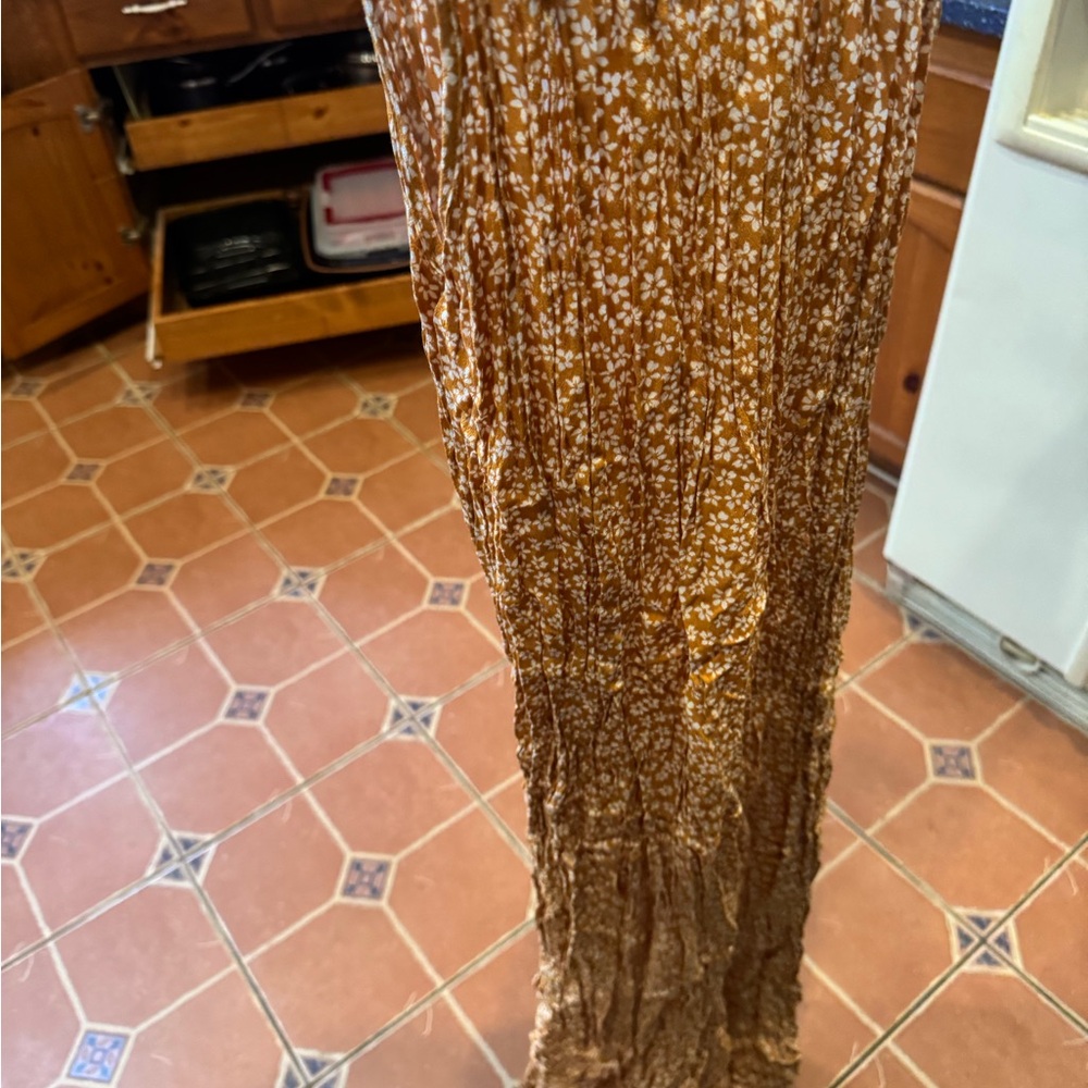 Forever 21 Floral Tan Maxi Skirt